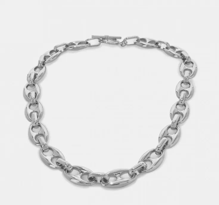 Silver Mariner Large Puff Link Chain 18" - Heritage-Boutique.com