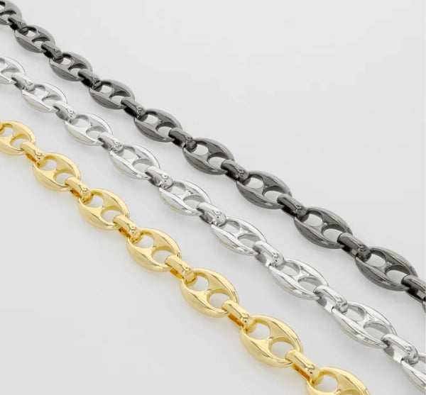 Silver Mariner Large Puff Link Chain 18" - Heritage-Boutique.com