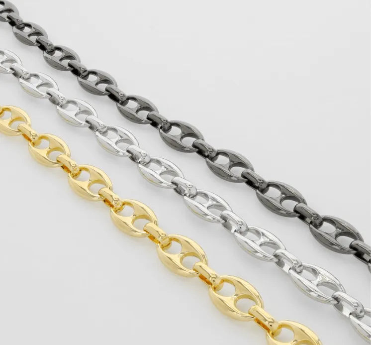Silver Mariner Large Puff Link Chain 18" - Heritage-Boutique.com