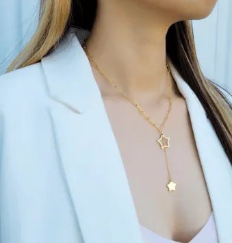 Silver Shooting Star Paperclip Link Neckalce - Heritage - Boutique.com