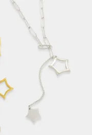 Silver Shooting Star Paperclip Link Neckalce - Heritage-Boutique.com