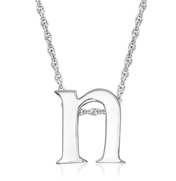 Small Silver Initial Necklace - Heritage - Boutique.com