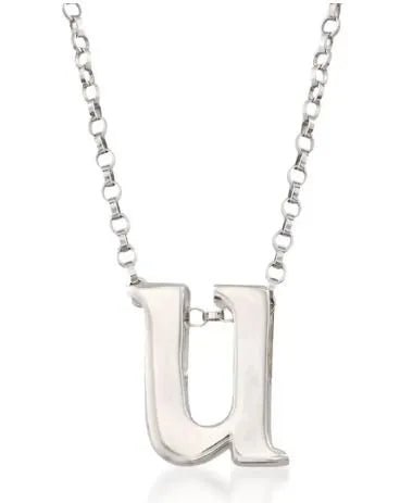 Small Silver Initial Necklace - Heritage - Boutique.com