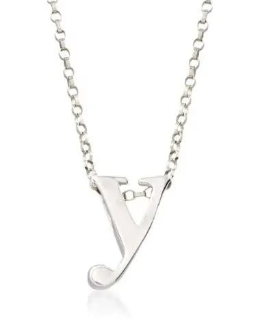 Small Silver Initial Necklace - Heritage - Boutique.com