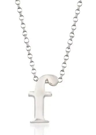 Small Silver Initial Necklace - Heritage - Boutique.com
