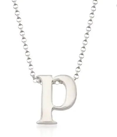 Small Silver Initial Necklace - Heritage - Boutique.com