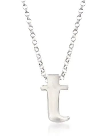 Small Silver Initial Necklace - Heritage - Boutique.com