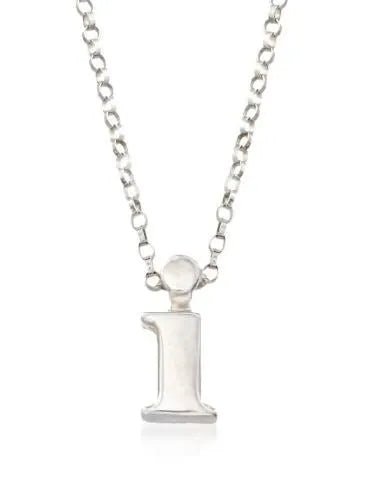 Small Silver Initial Necklace - Heritage - Boutique.com