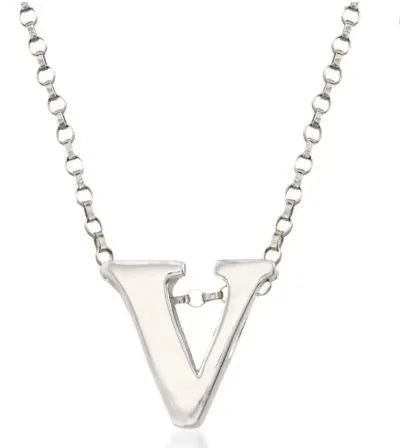 Small Silver Initial Necklace - Heritage - Boutique.com