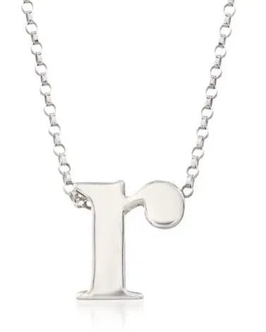 Small Silver Initial Necklace - Heritage - Boutique.com