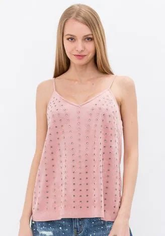 Suede Camisole with Stones - Heritage - Boutique.com