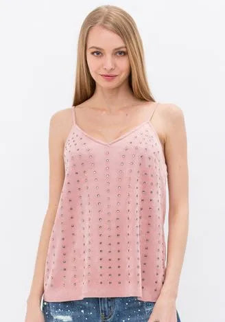 Suede Camisole with Stones - Heritage-Boutique.com