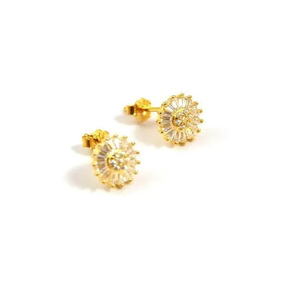 Sunburst Studs Gold - Heritage-Boutique.com