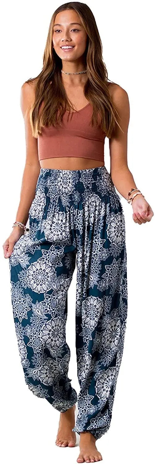 Teal Mandala Harem Pants - Heritage-Boutique.com