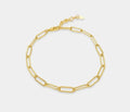 Textured Paperclip Anklet - Gold - Heritage - Boutique.com