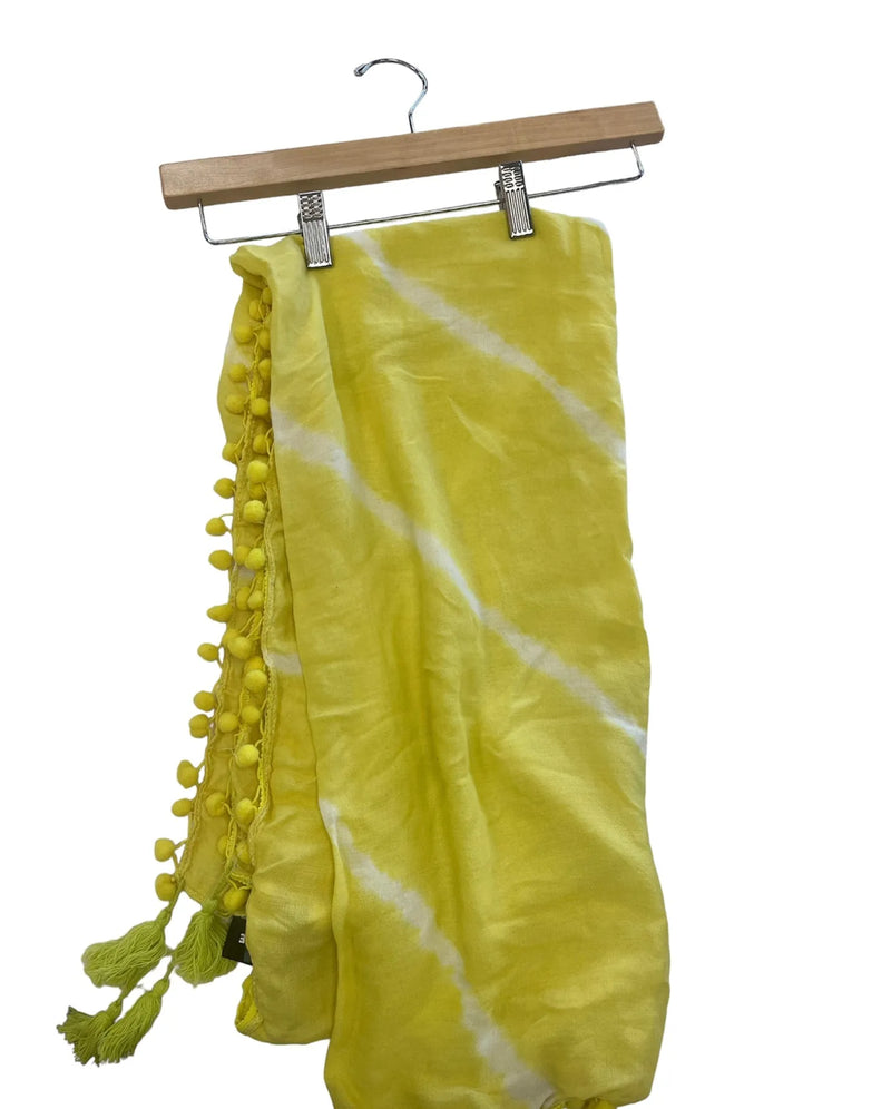Tie Dye Scarf with PomPoms - Heritage-Boutique.com
