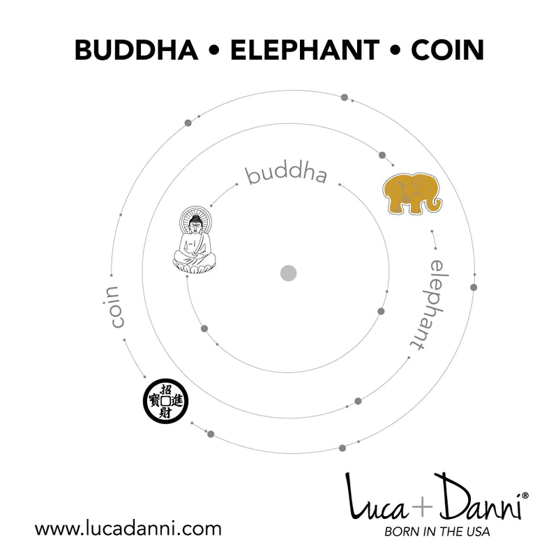 Luca and Danni Trilogy Bracelet (Buddha, Elephant, Coin)