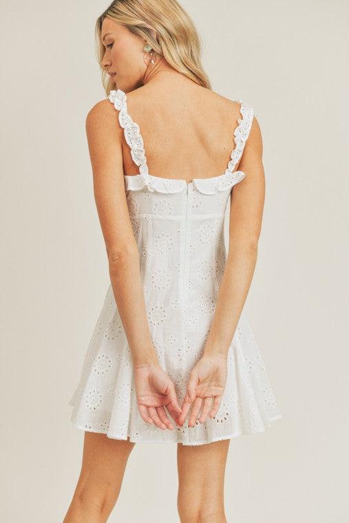 White Eyelet Mini Dress - Heritage-Boutique.com