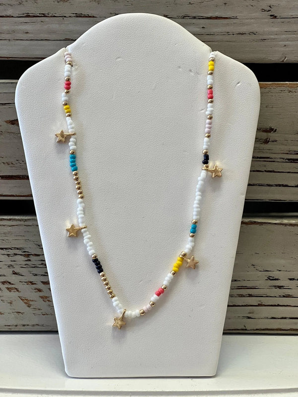 White Star Beaded Choker - Heritage-Boutique.com