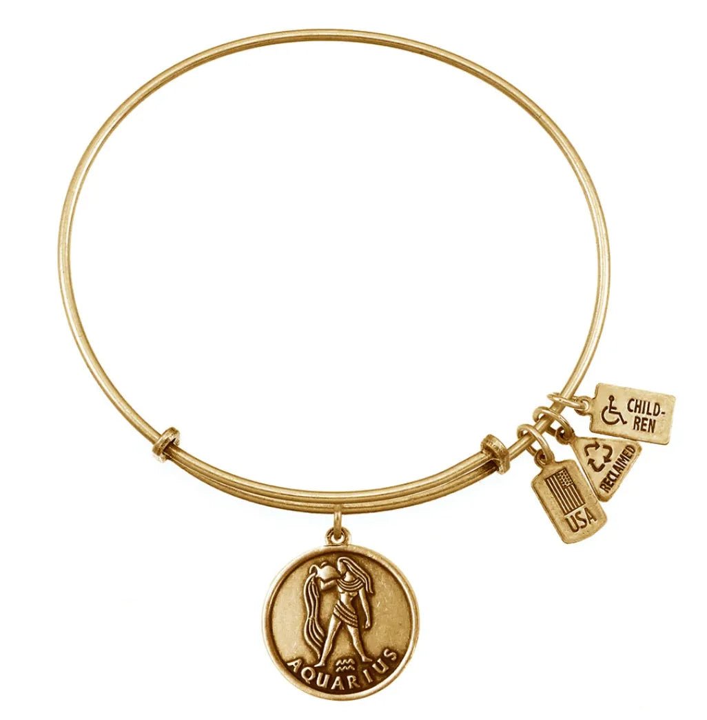 Wind and Fire Gold Zodiac Sign Bracelet - Heritage - Boutique.com