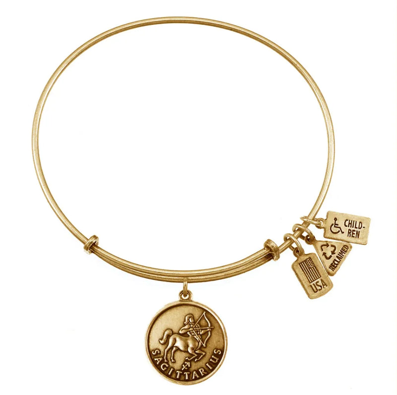 Wind and Fire Gold Zodiac Sign Bracelet - Heritage-Boutique.com