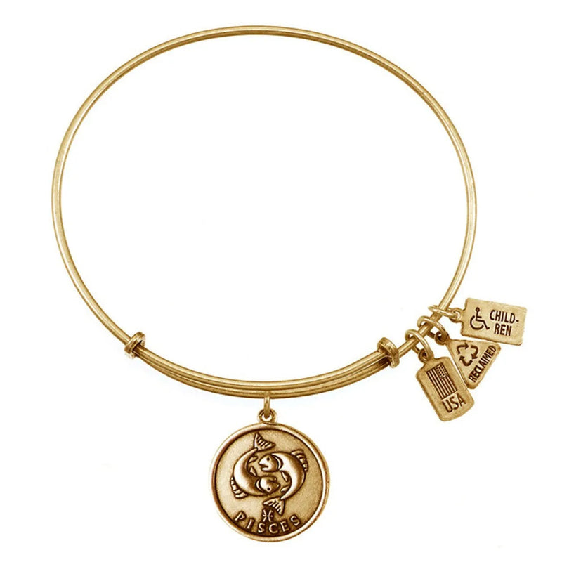 Wind and Fire Gold Zodiac Sign Bracelet - Heritage-Boutique.com