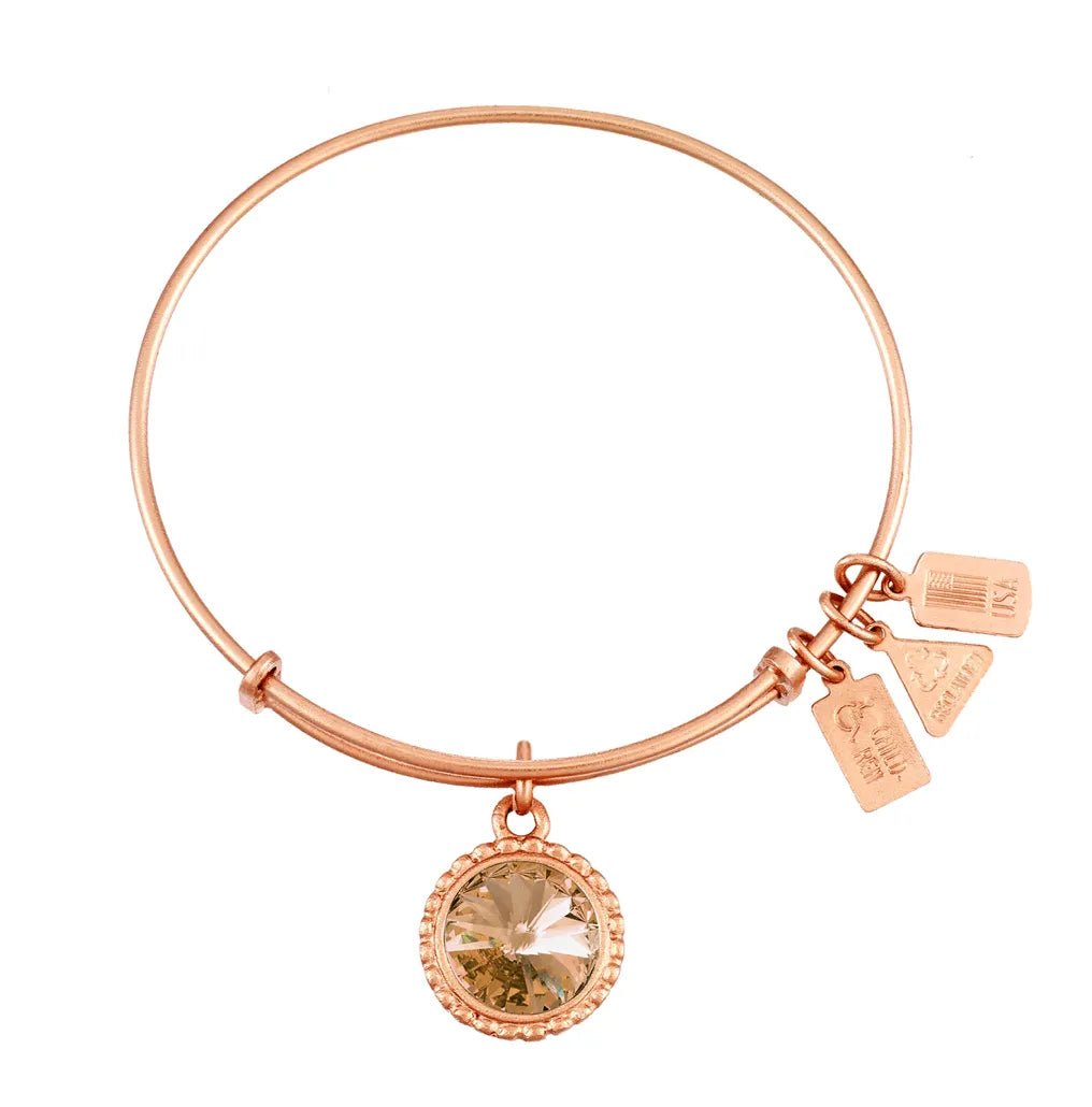 Wind and Fire Rose Gold Birthstone Bracelet - Heritage - Boutique.com