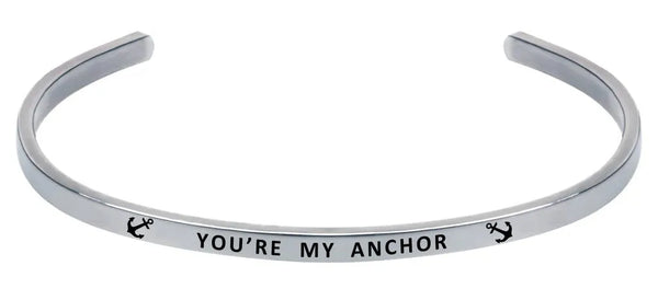 Wind and Fire Silver "You're My Anchor" Cuff Bracelet - Heritage-Boutique.com