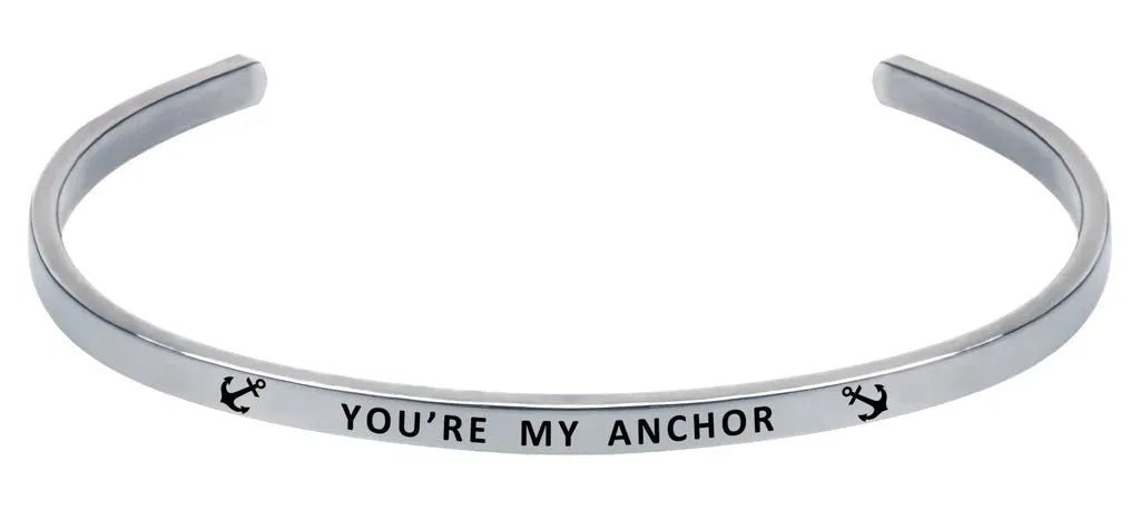 Wind and Fire Silver "You're My Anchor" Cuff Bracelet - Heritage - Boutique.com